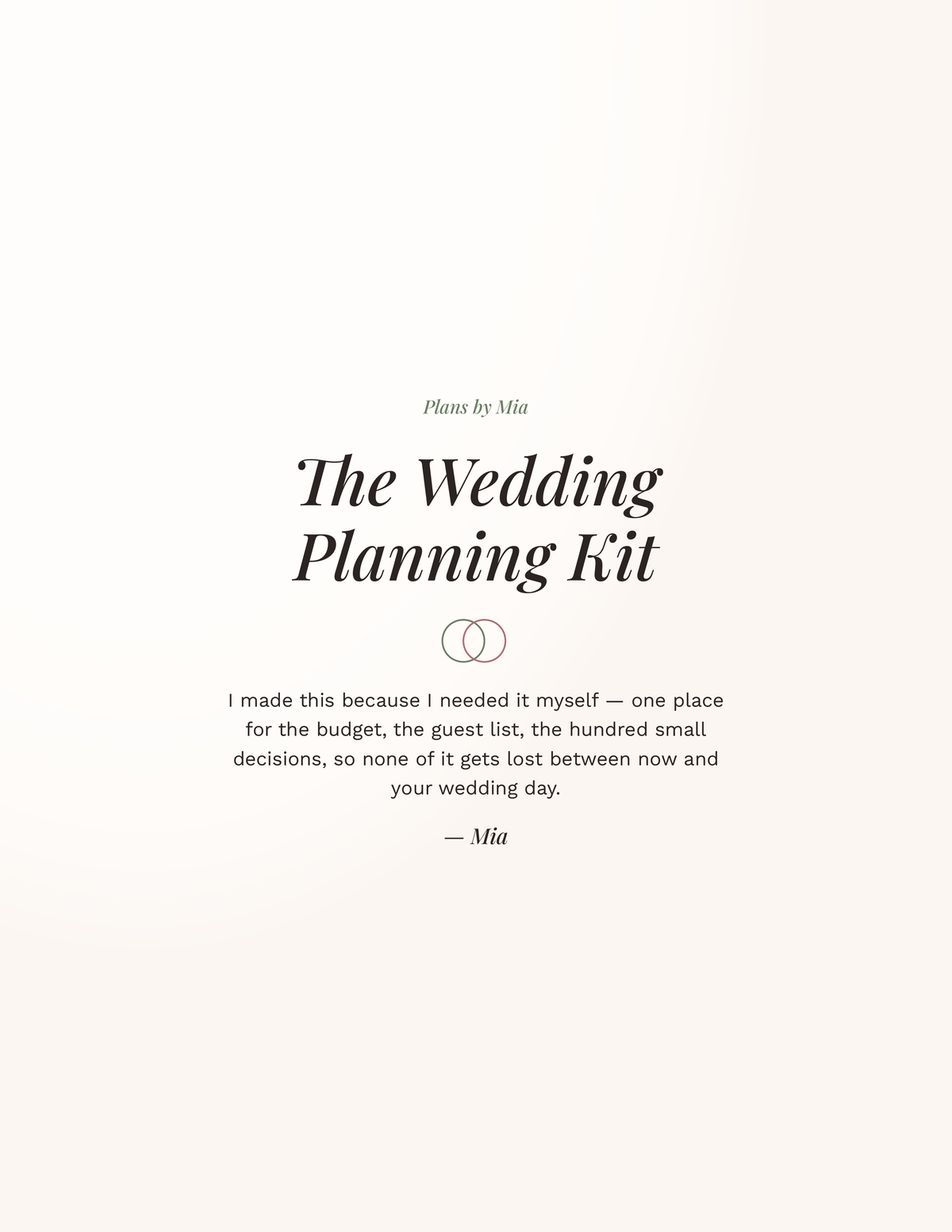 The Wedding Planning Kit — Fillable PDF Planner
