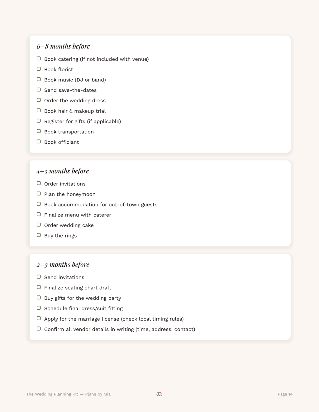 The Wedding Planning Kit — Fillable PDF Planner
